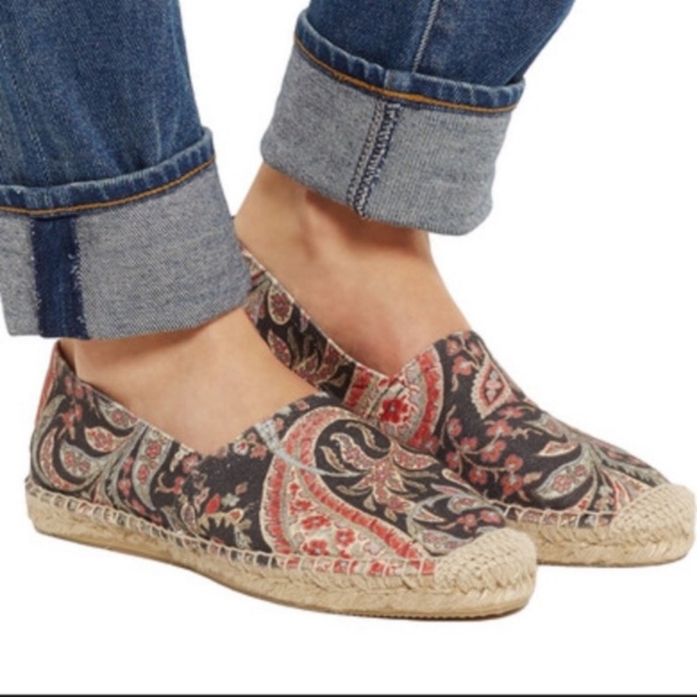 Isabel Marant Etoile Cana Paisley-Print Espadrille Flat EUC Size 39
